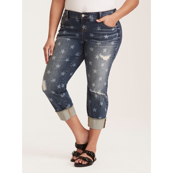 torrid jeans distressed star print crop size 16 poshmark jeans size 16